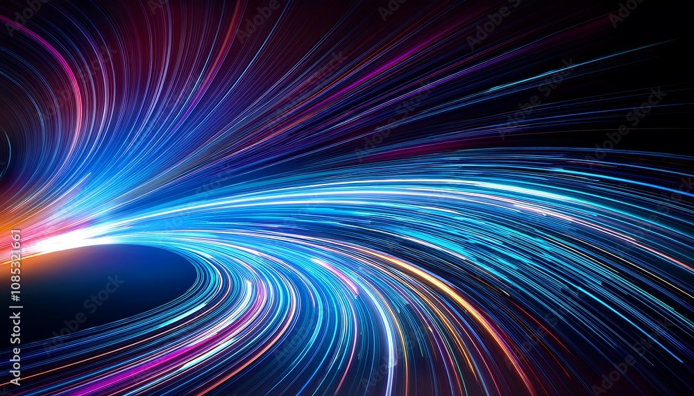 Neon speed rays create curved, glowing light trails against dark backgrounds in abstract en_1(396) Neon speed rays create curved, glowing light trails against dark backgrounds in abstract en_1(396)