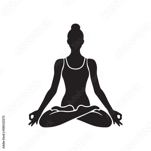 a yoga exercises of silhouette vector