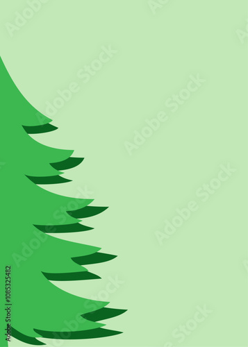 Tiempo de Navidad. Banner vertical con silueta de árbol de navidad para fondo de tarjetas y felicitaciones