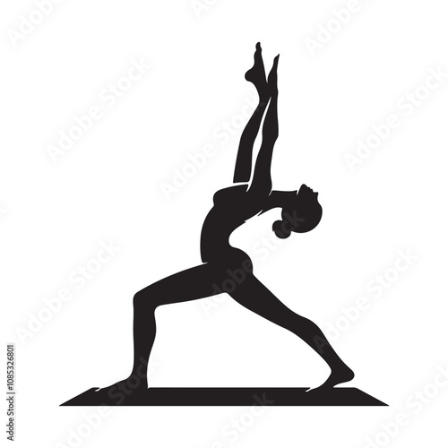 a yoga exercises of silhouette vector