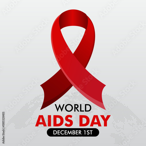 Background to World AIDS Day December 1. World AIDS Day Awareness Campaign. With world map silhouette. Social media world aids day background