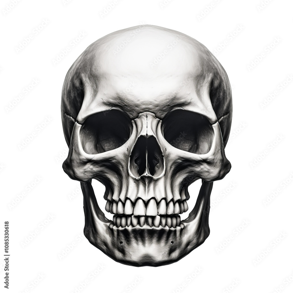 Fototapeta premium human skull isolated on white background