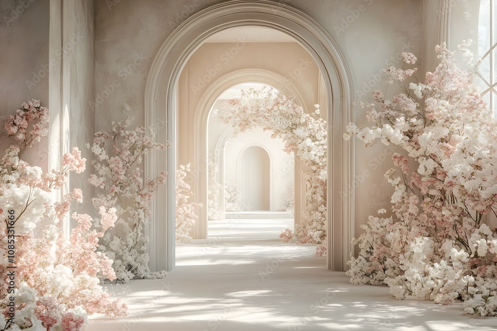 window with flowers in a church generative AI window with flowers in a church generative AI