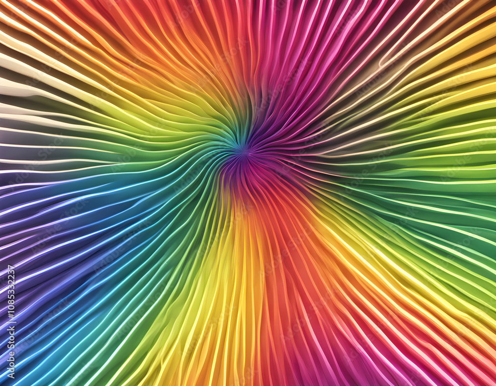 A beautiful radiating rainbow colored light background A beautiful radiating rainbow colored light background