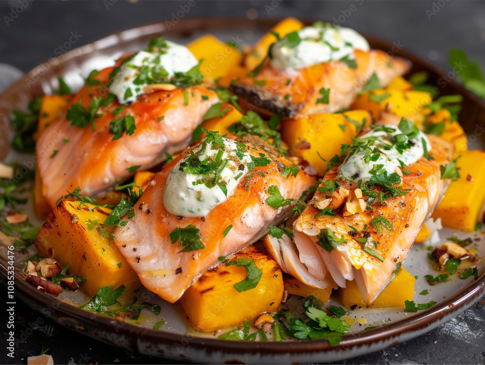 Salmon and vegetable appetizer. Salmon and vegetable appetizer.