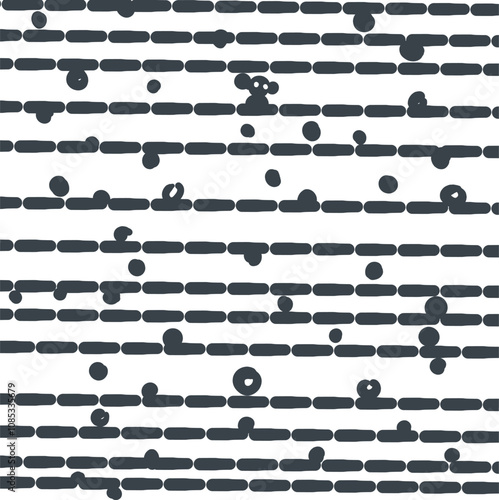 The texture consists of horizontal stripes in the form of beads or chains. On top of these objects there are spots and a protruding image of the character's eared head with eyes.