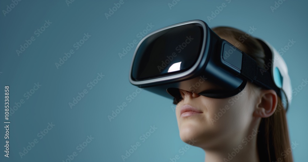 Woman Using Virtual Reality Headset in Futuristic Chair. AI generated Woman Using Virtual Reality Headset in Futuristic Chair. AI generated