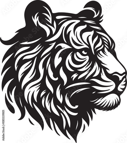 Wallpaper Mural tiger silhouette vector illustration Torontodigital.ca