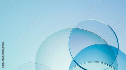 Digital technology blue glass abstract sphere poster background