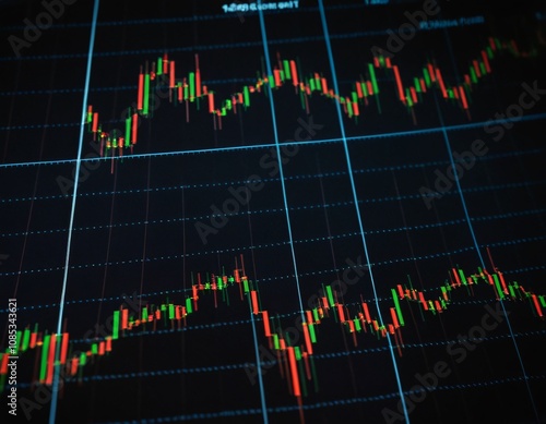 Forex colorful diagrams and stock market data with lines and dynamics