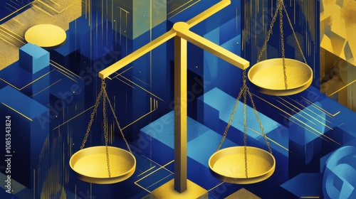 The concept of compliance management in gold and deep blue colors photo