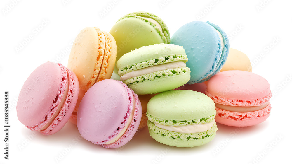 Delightful macarons in various pastel colors, showcasing vibrant assortment of flavors and textures, perfect for any sweet occasion Delightful macarons in various pastel colors, showcasing vibrant assortment of flavors and textures, perfect for any sweet occasion
