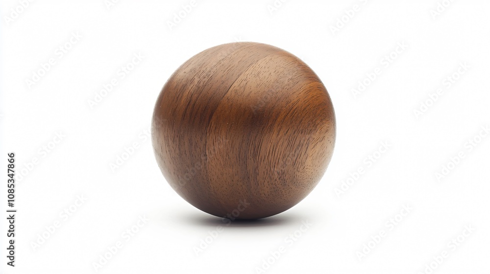 Wooden Sphere: A Study in Timeless Simplicity - Polished Wood Grain on a Pristine White Backdrop Wooden Sphere: A Study in Timeless Simplicity - Polished Wood Grain on a Pristine White Backdrop