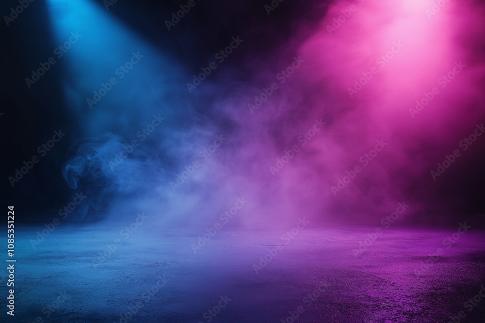 Moody atmospheric scene with blue and pink neon lights illuminating a smoky, textured surface. Perfect for album art, fantasy, or sci-fi projects. Moody atmospheric scene with blue and pink neon lights illuminating a smoky, textured surface. Perfect for album art, fantasy, or sci-fi projects.