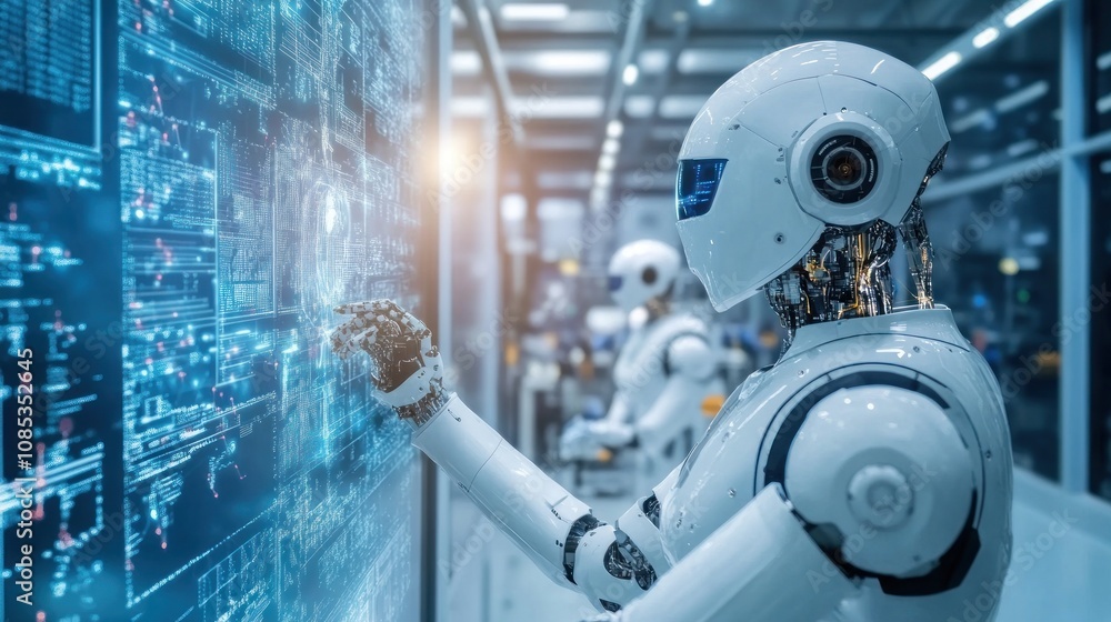 Robot interacting with a digital interface Robot interacting with a digital interface