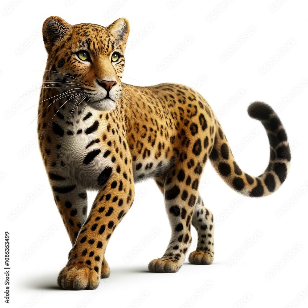 Leopard Cat Wild Animal Portrait. Strong Fast Feline Creature Character Isolated on White. Safari and Jungle Life mascot. Rare Spotted Big Cat Symbol. Leopard Cat Wild Animal Portrait. Strong Fast Feline Creature Character Isolated on White. Safari and Jungle Life mascot. Rare Spotted Big Cat Symbol.