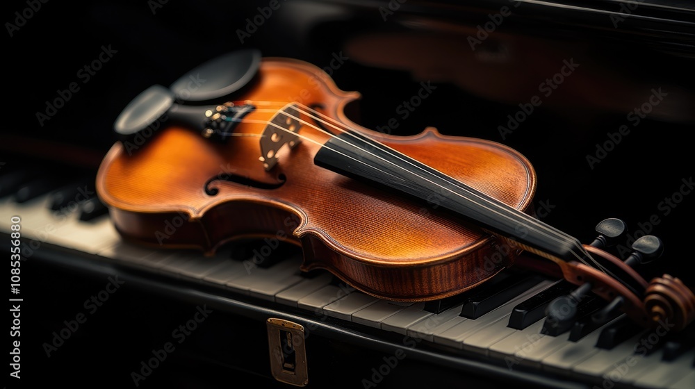 Violin and Piano Keys: A Musical Still Life Violin and Piano Keys: A Musical Still Life