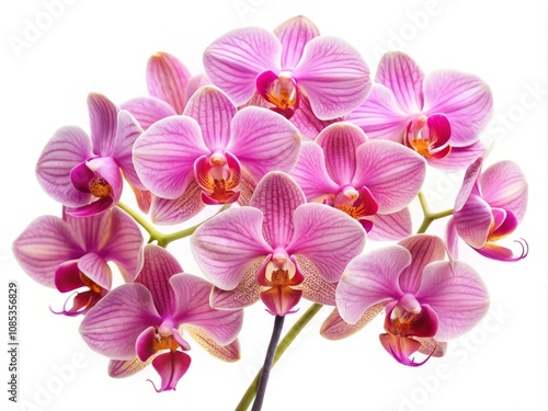 Pink Orchid Blossom Collection - Beautiful Flower Bundle Isolated on White Background as PNG for Floral Design and Decoration Purposes