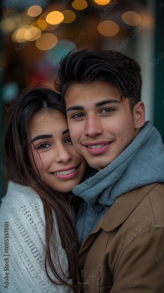 A joyful moment shared by two teenagers in casual clothes, celebrating life in London A joyful moment shared by two teenagers in casual clothes, celebrating life in London
