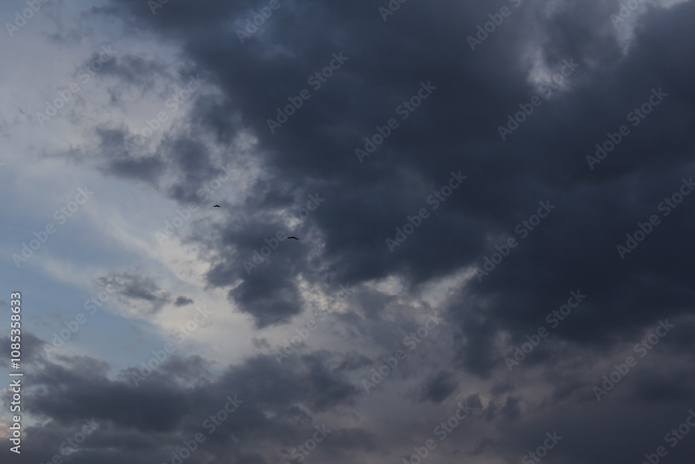 Storm clouds gathering in the sky, creating a powerful and dramatic atmosphere.