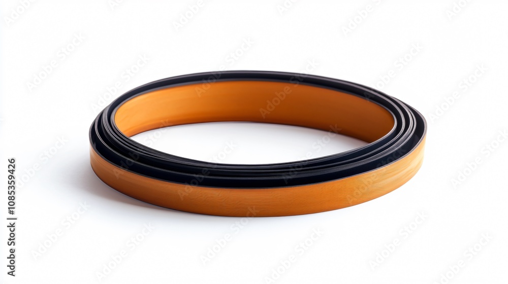 Orange and Black Industrial Material Coil: A Captivating Close-Up Orange and Black Industrial Material Coil: A Captivating Close-Up