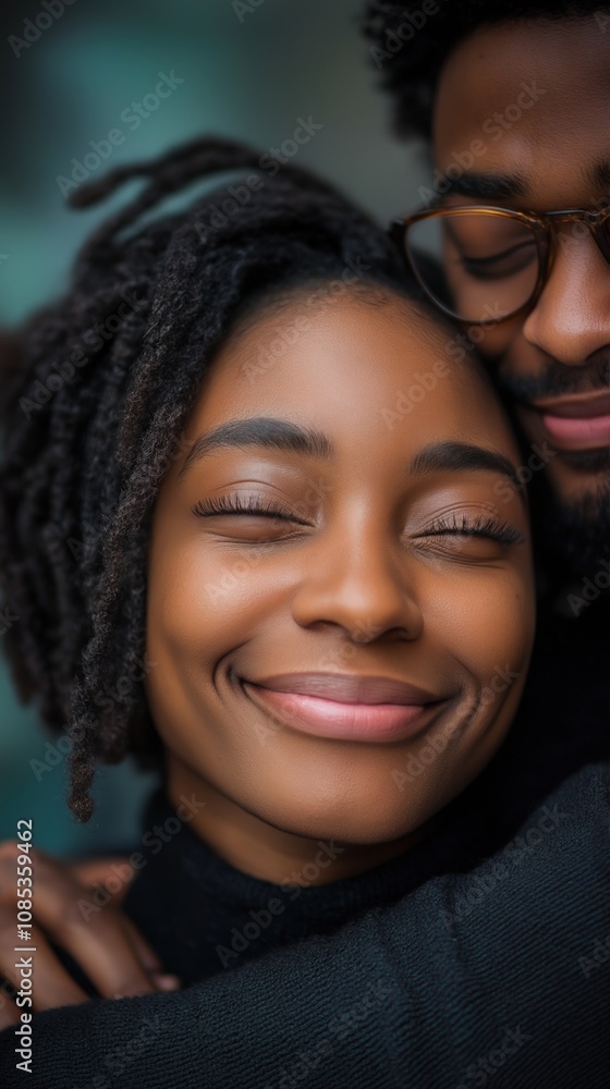A couple smiles warmly together, enjoying a genuine moment of connection in a serene setting A couple smiles warmly together, enjoying a genuine moment of connection in a serene setting