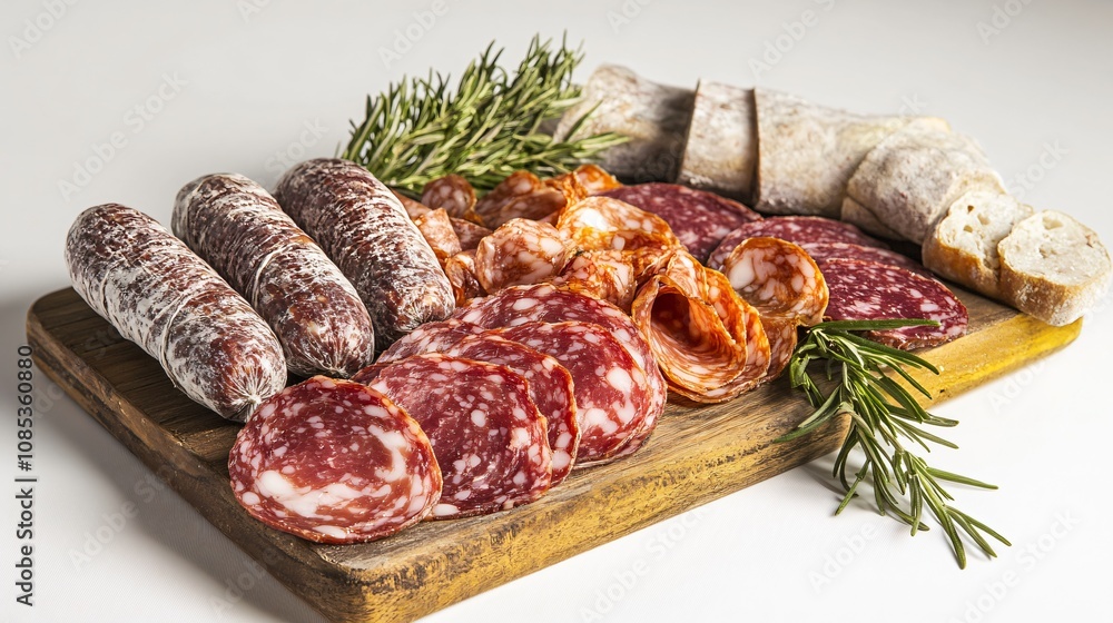 Savor the Flavor: A Gourmet Charcuterie Board of Exquisite Salami and Aromatic Rosemary Savor the Flavor: A Gourmet Charcuterie Board of Exquisite Salami and Aromatic Rosemary