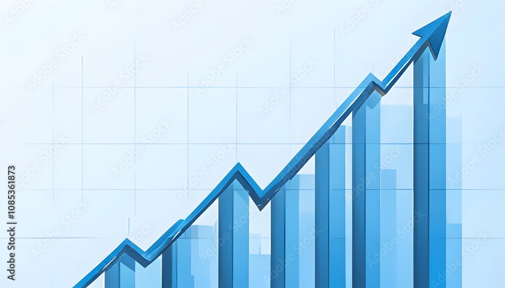 Stylized Illustration of a Stock Market Graph Showing an Upward Trajectory Stylized Illustration of a Stock Market Graph Showing an Upward Trajectory