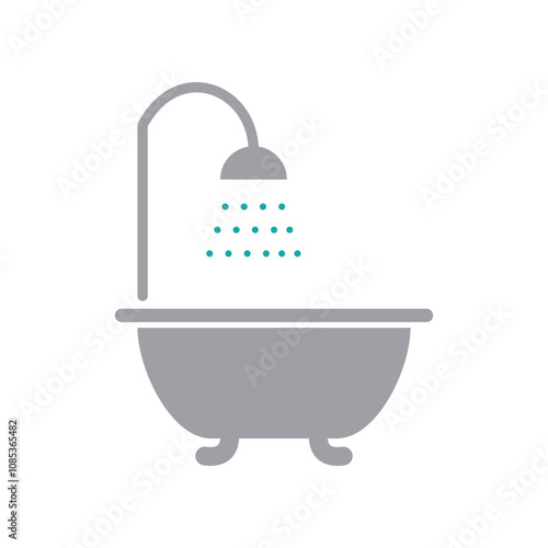 bathtub icon logo design template