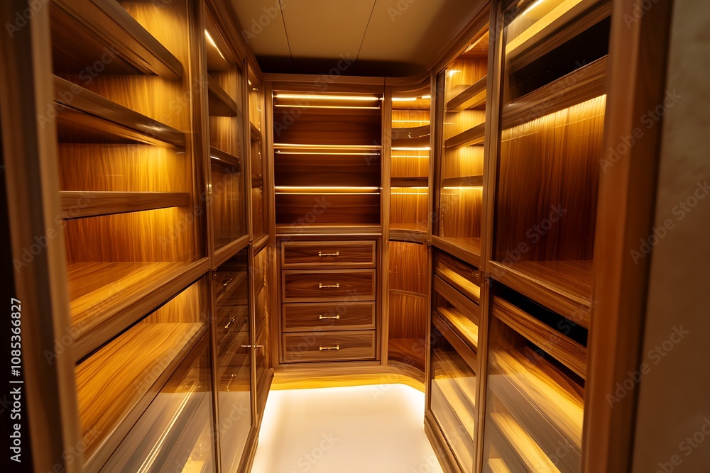 Wood closet room interior Wood closet room interior
