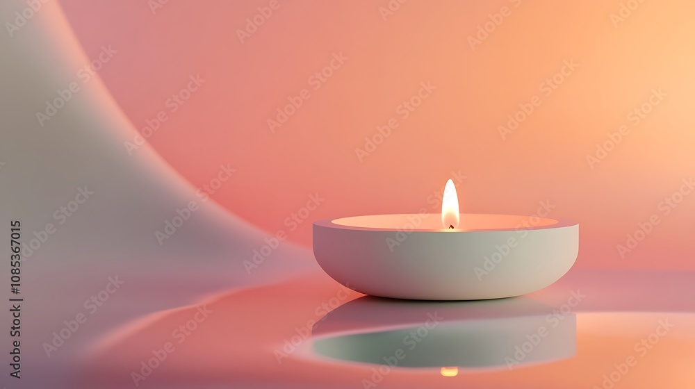 Burning candle on the table Burning candle on the table
