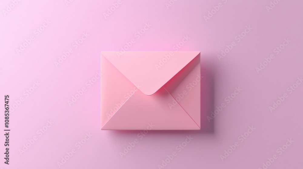 Envelope email concept. Pink envelope on a soft pink background. Envelope email concept. Pink envelope on a soft pink background.