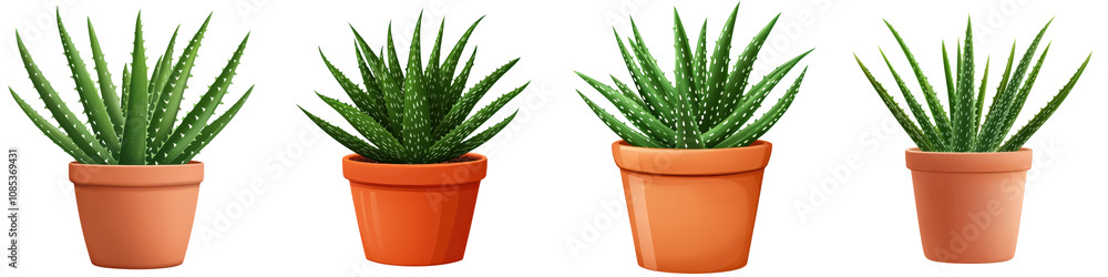 Vibrant Aloe Vera Plant in Terracotta Pot for Natural Wellness and Decor Vibrant Aloe Vera Plant in Terracotta Pot for Natural Wellness and Decor