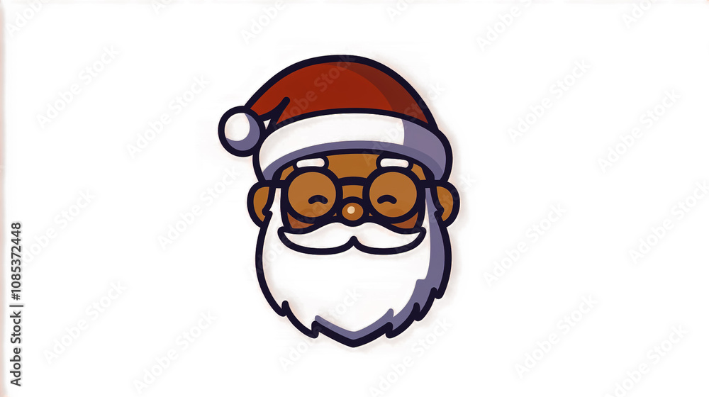 A simple, clean icon of Santa Claus on a white background. A simple, clean icon of Santa Claus on a white background.