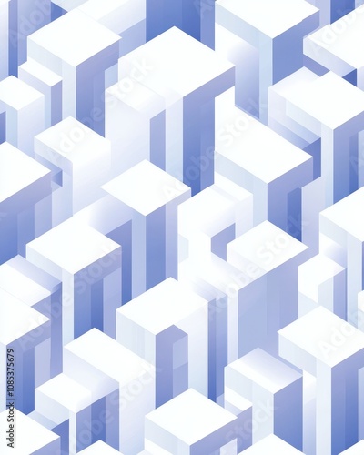 A vector graphic illustrating uniformity with identically stacked cubes arranged symmetrically, highlighting design precision against a white background