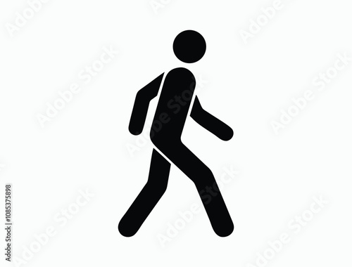 Simple walking icon silhouette. running icon , best for road signal, industrial uses.