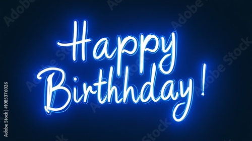 A neon sign that says "Happy Birthday!"