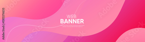 Abstract pink background with waves, Modern banner template