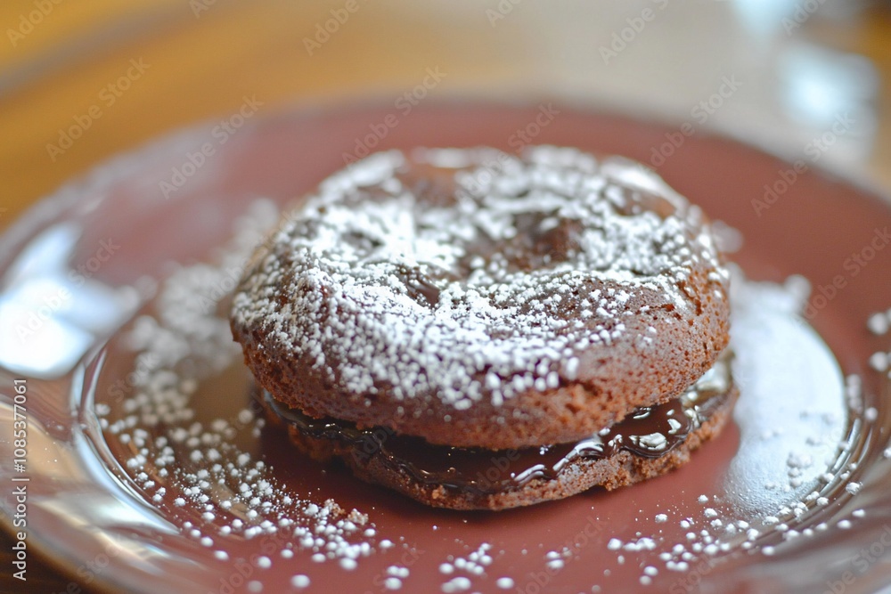 Indulgent Chocolate Sandwich Cookie Dusted with Sugar Indulgent Chocolate Sandwich Cookie Dusted with Sugar