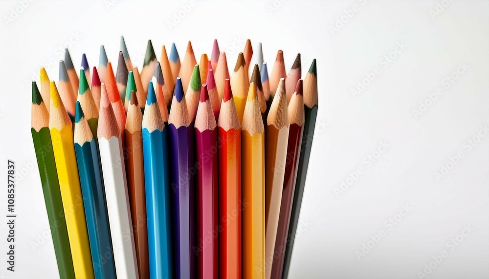 color pencils on white background color pencils on white background