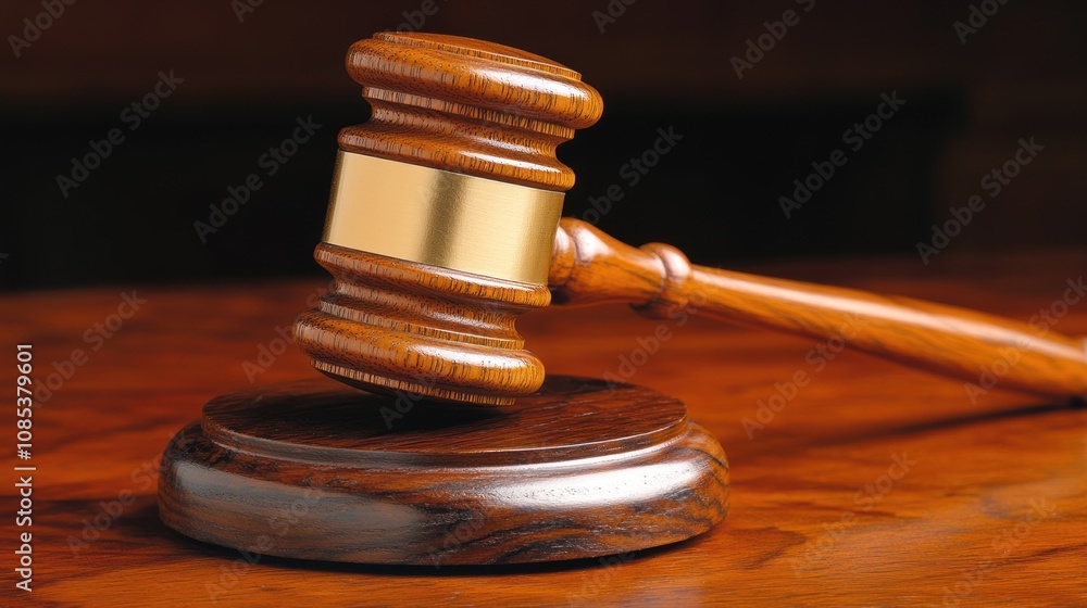 Wooden Gavel on a Wooden Surface