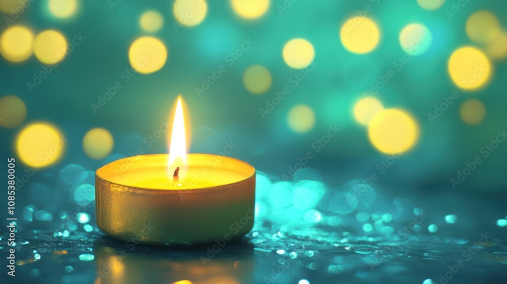 Serene Teal Candlelight: A Moment of Peace and Tranquility Serene Teal Candlelight: A Moment of Peace and Tranquility