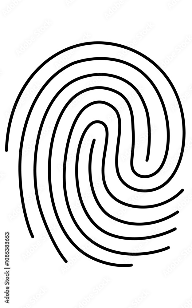 Biometric (Fingerprint Authentication) Line drawing of fingerprint