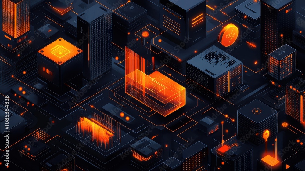 The concept of real-time quality alerts in bright orange and black colors The concept of real-time quality alerts in bright orange and black colors