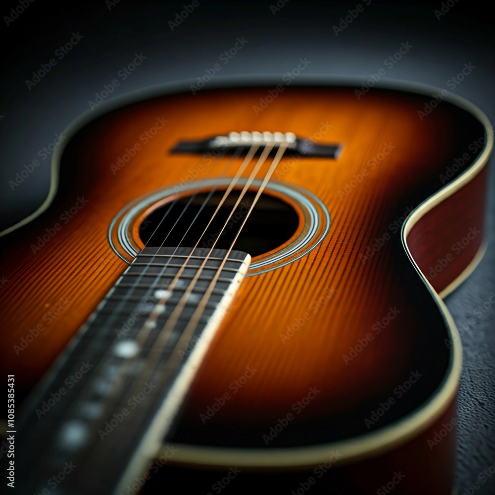 Obraz premium Close-up of an acoustic guitar