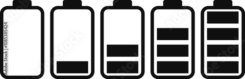 Battery GSM icon  set. smartphone battery level icons collection. Technology concept. Battery charge sign.
