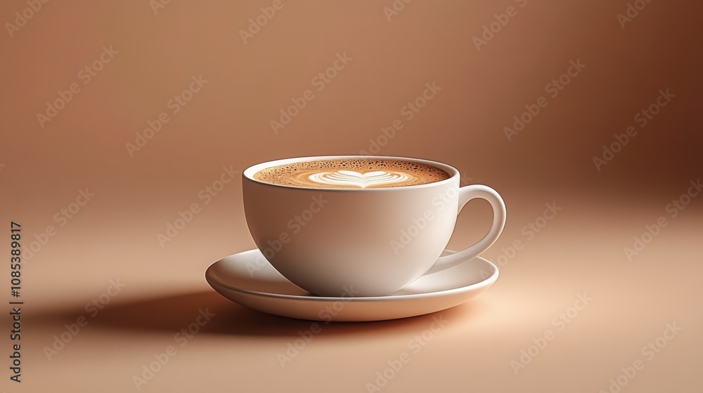 A steaming cup of latte with a heart-shaped design rests on a saucer A steaming cup of latte with a heart-shaped design rests on a saucer
