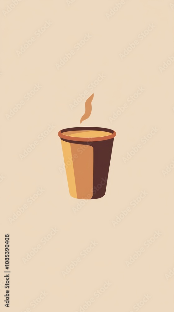 Warmth in a Cup: A minimalist illustration of a steaming cup of coffee, capturing the simple pleasure of a comforting beverage. Warmth in a Cup: A minimalist illustration of a steaming cup of coffee, capturing the simple pleasure of a comforting beverage.