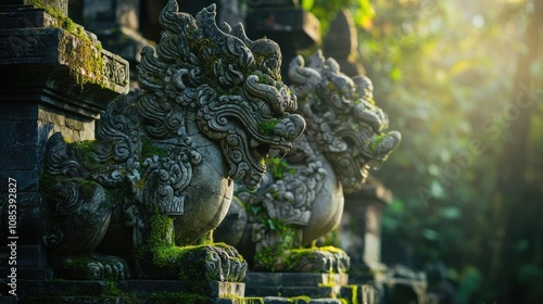 Ancient Stone Guardians of a Temple photo