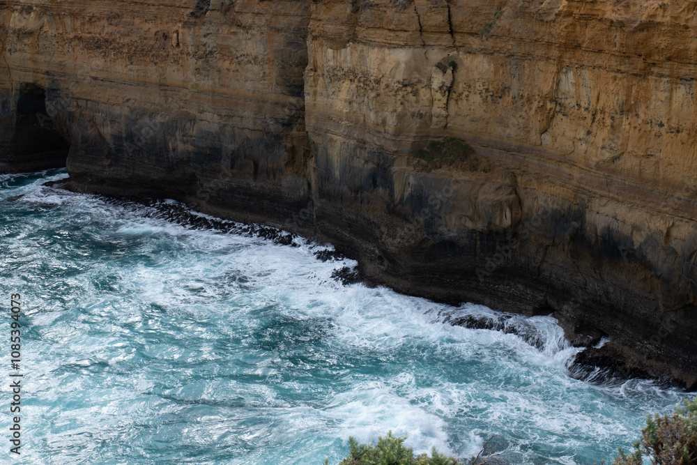 waves crashing on cliff, Loch Ard Gorge Melbourne, Australia waves crashing on cliff, Loch Ard Gorge Melbourne, Australia